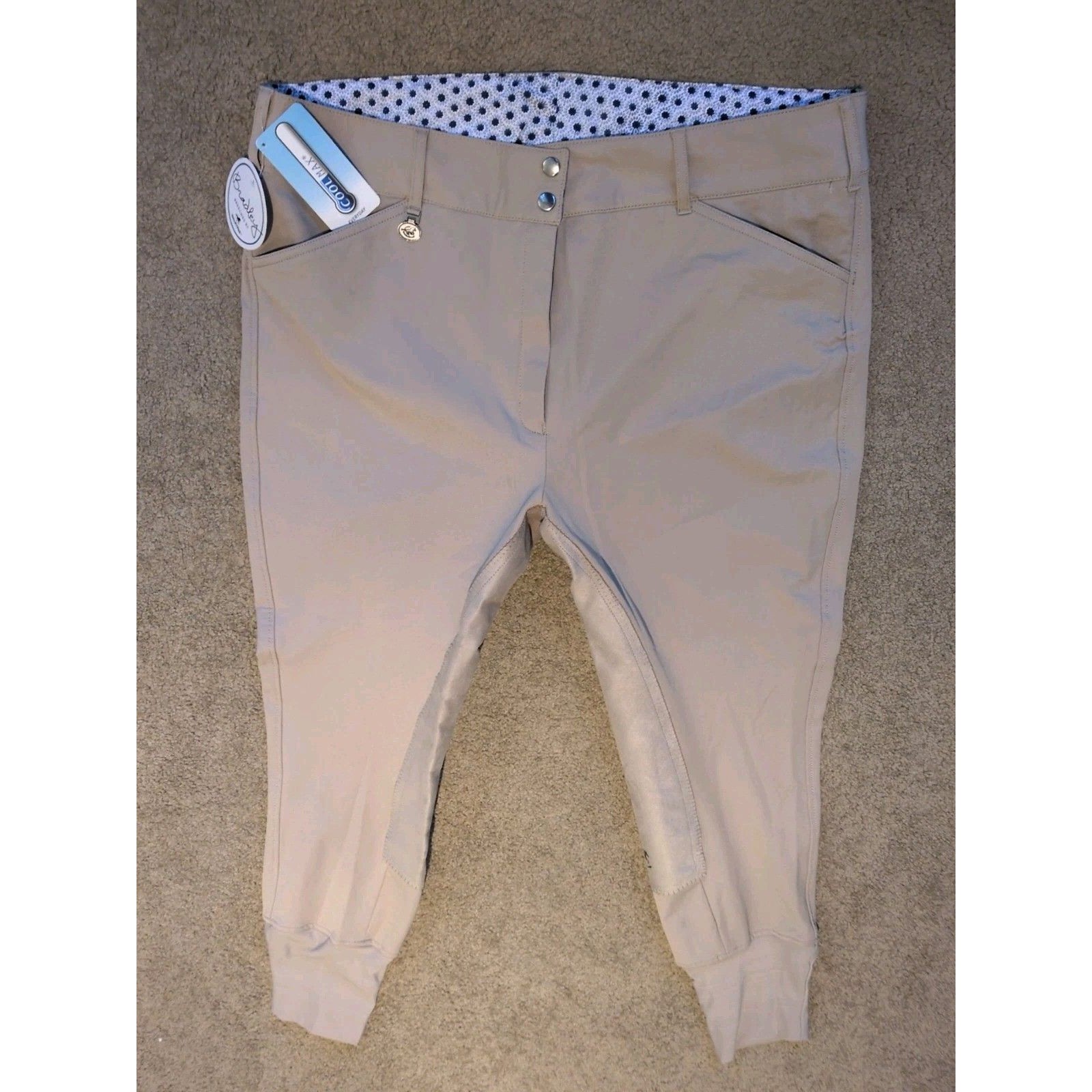 Ladies 42 Bradley By Smartpak Tan 4-Way Stretch Fullseat Nwt Coolmax — image 3 of 8